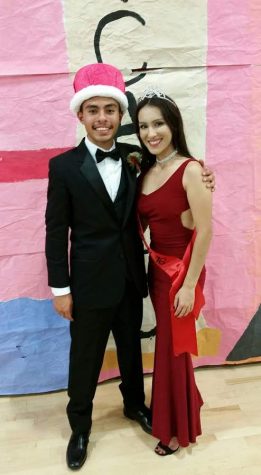 Leslie Vargas and Martin Rivera,12, strike a pose at the homecoming dance. Vargas took the title of queen, while Rivera took the title of king. 