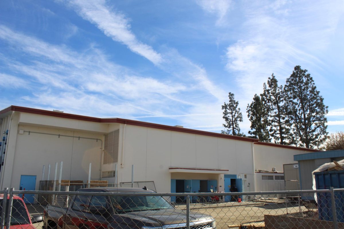 The outside of the backside of the Arroyo High School Gymnasium. 